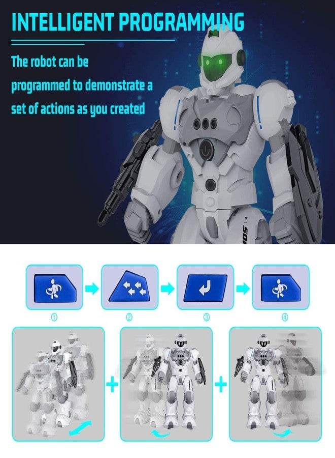 SONOMO Toys for 6-9 Year Old Boys, RC Robot Gifts for Kids Intelligent Programmable Robot (White) - Image 4